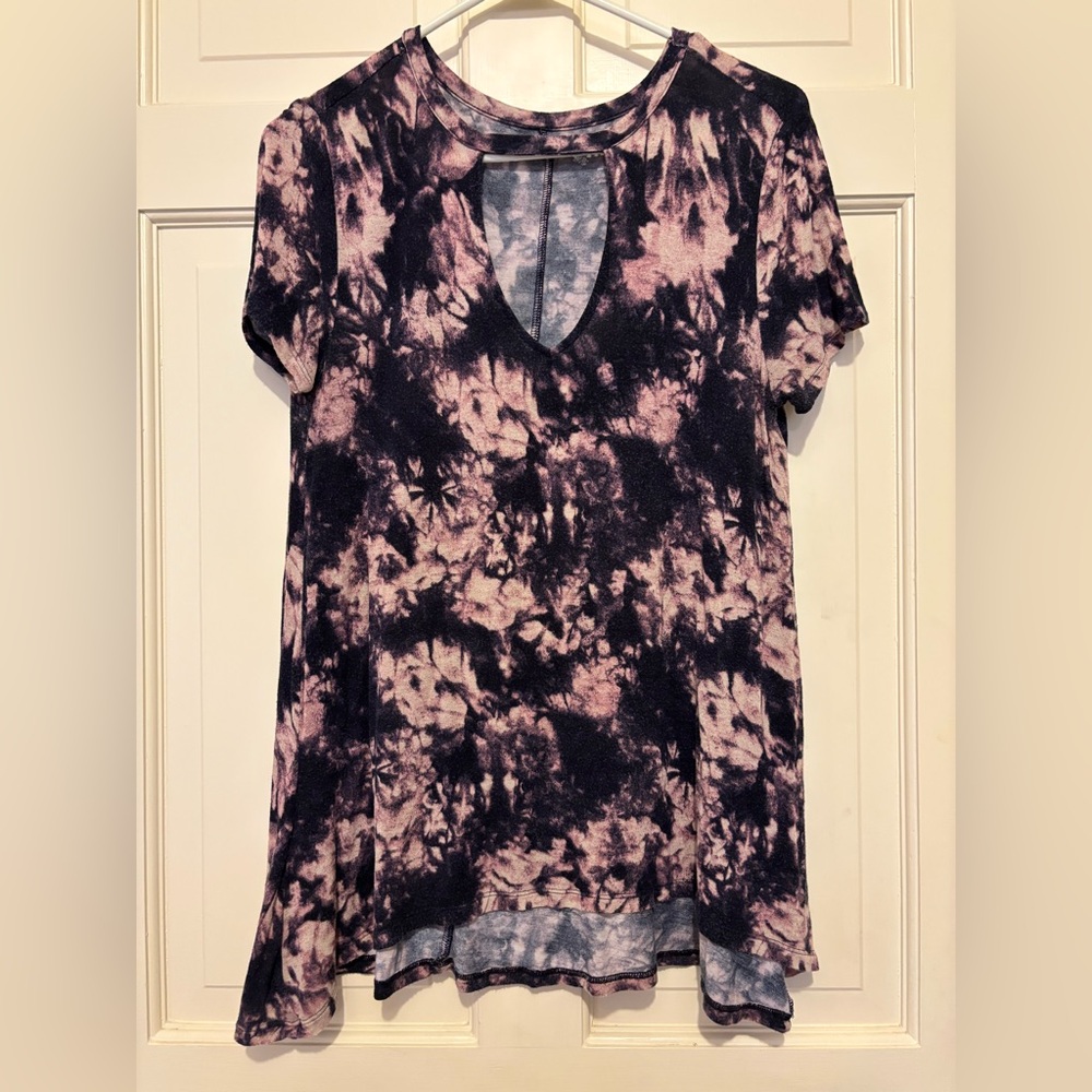 Women's Short Sleeve Tie Dye Tee blouse boho party athleisure top costume travel